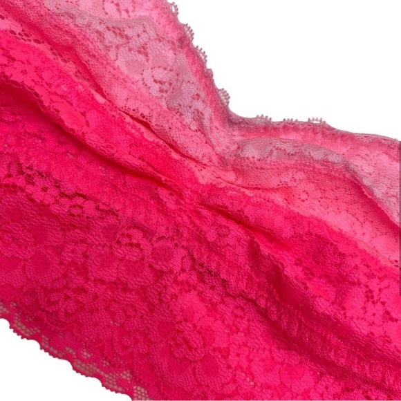 PINK Victoria’s Secret Lace Ombre‎ Strapless Bandeau Bra Ruched Tube Top Sz S - Picture 12 of 16